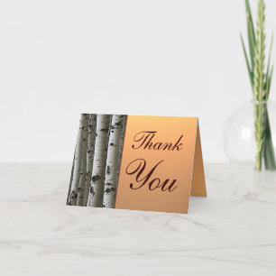 Autumn aspen tree theme rustic thank you card