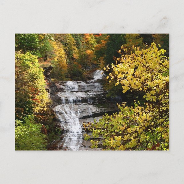 Autumn at Buttermilk Falls Postcard (Front)