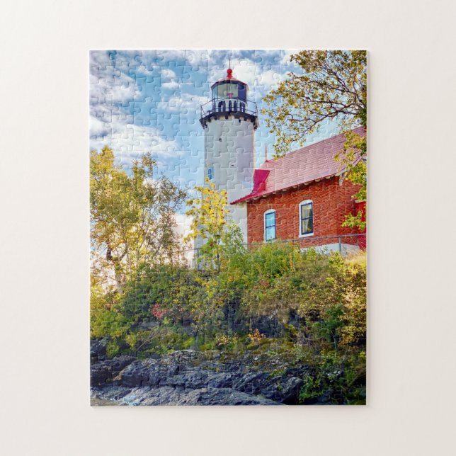 Autumn at Eagle Harbour Lighthouse Jigsaw Puzzle (Vertical)