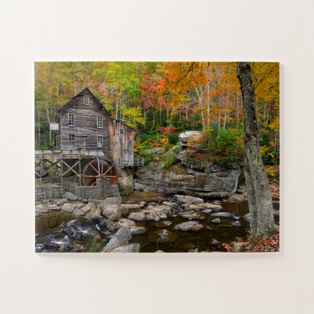 Autumn at Glade Creek Grist Mill in West Virginia Jigsaw Puzzle (Horizontal)
