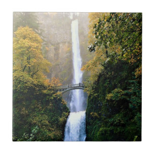 Autumn at Multnomah Falls Ceramic Tile
