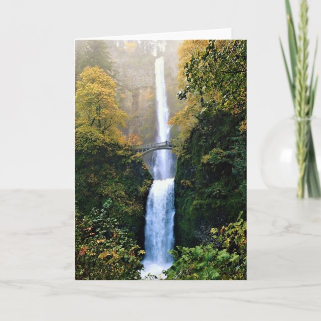 Autumn at Multnomah Falls, OR Card (Front)