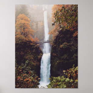 Autumn at Multnomah Falls, OR Poster
