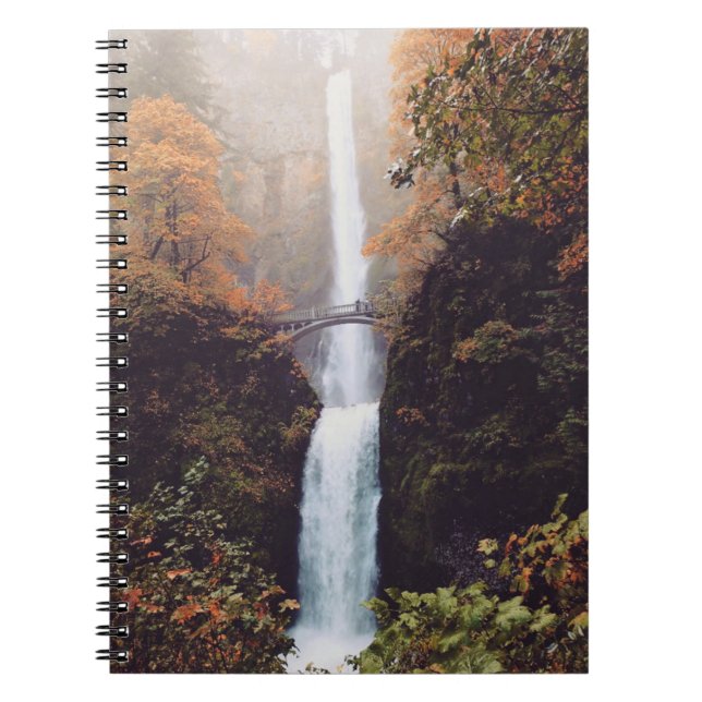 Autumn at Multnomah Falls, Oregon Notebook (Front)