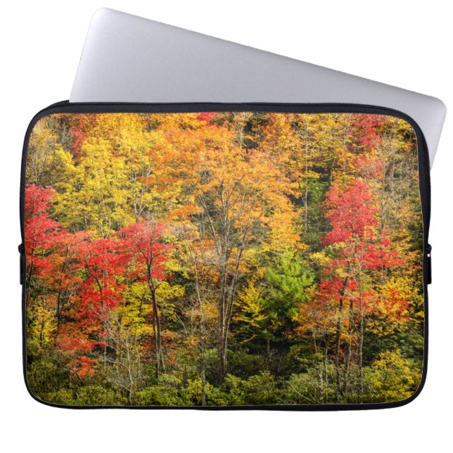 Autumn at Sims Pond North Carolina, Blue Ridge Laptop Sleeve (Front)