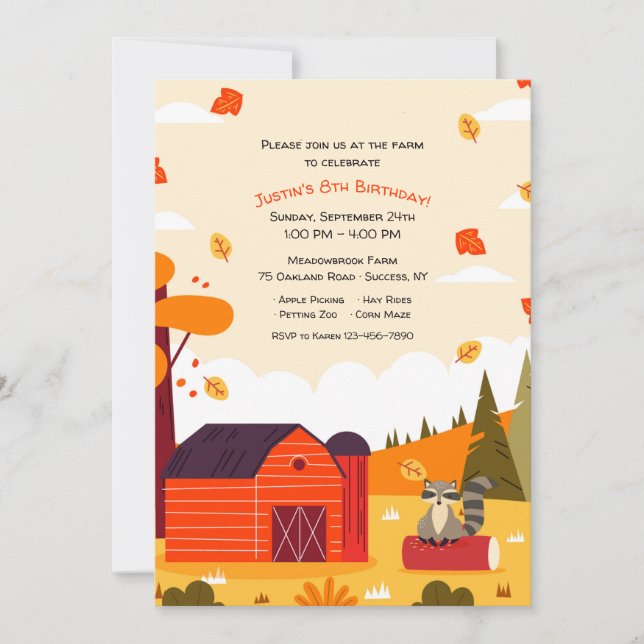 Autumn At The Farm Invitation (Front)