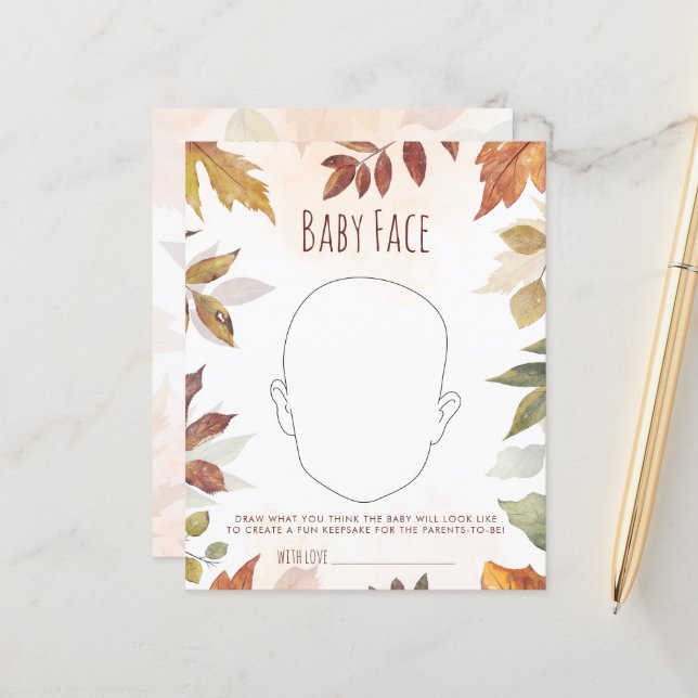 Autumn Baby Face Baby Shower Games (Front/Back In Situ)