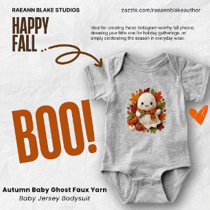 Autumn Baby Ghost Faux Yarn Baby Jersey Bodysuit