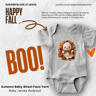 Autumn Baby Ghost Faux Yarn Baby Jersey Bodysuit