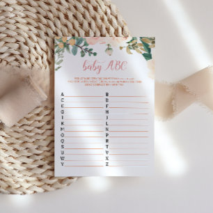 Autumn Baby Shower Baby ABC Game Card