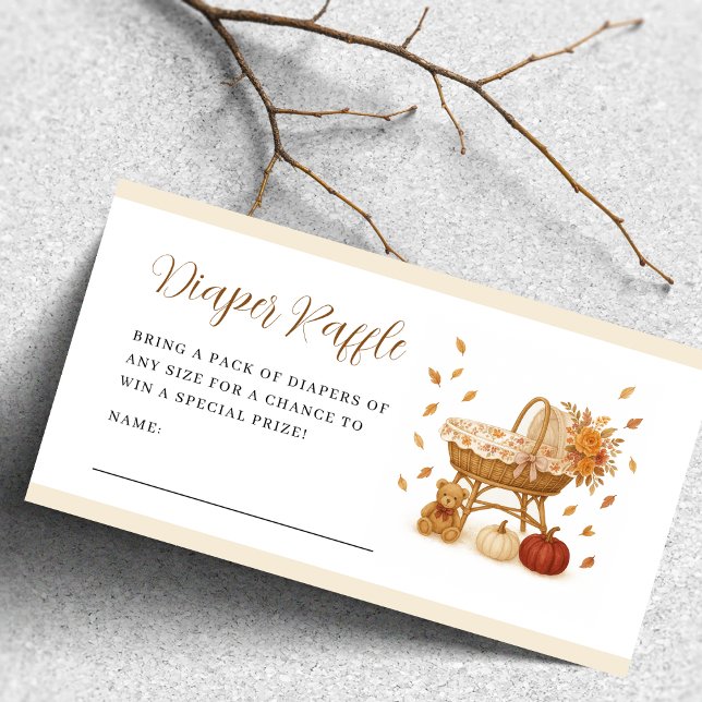 Autumn Baby Shower Diaper Raffle  Enclosure Card (Creator Uploaded)