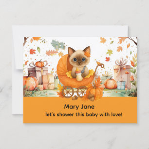 Autumn Baby Shower for Cat Lovers Postcard