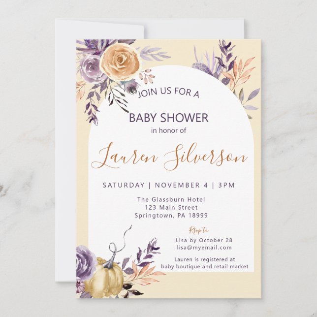 AUTUMN Baby Shower Invitation (Front)