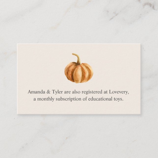 Autumn Baby Shower Registry Enclosure Card (Front)