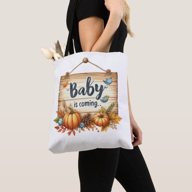 Autumn Baby Shower Tote Bag (Close Up)
