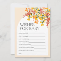 Autumn Baby Shower Wishes for Baby Advice Card