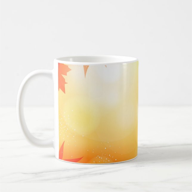 Autumn background bokeh fall nature coffee mug (Left)