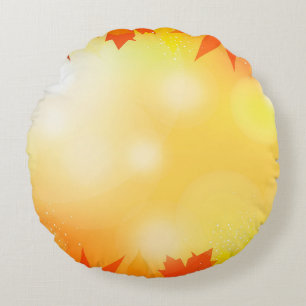 Autumn background bokeh fall nature round cushion