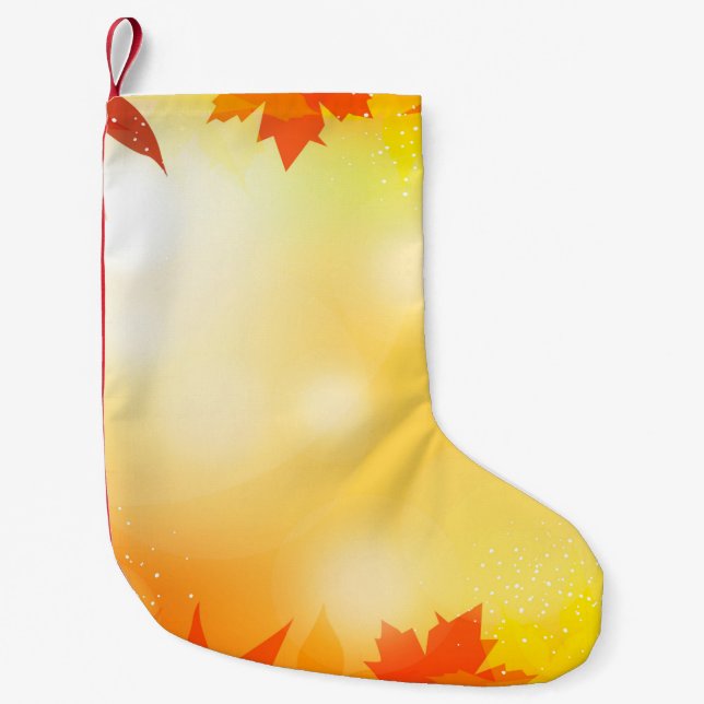 Autumn background bokeh fall nature small christmas stocking (Front)