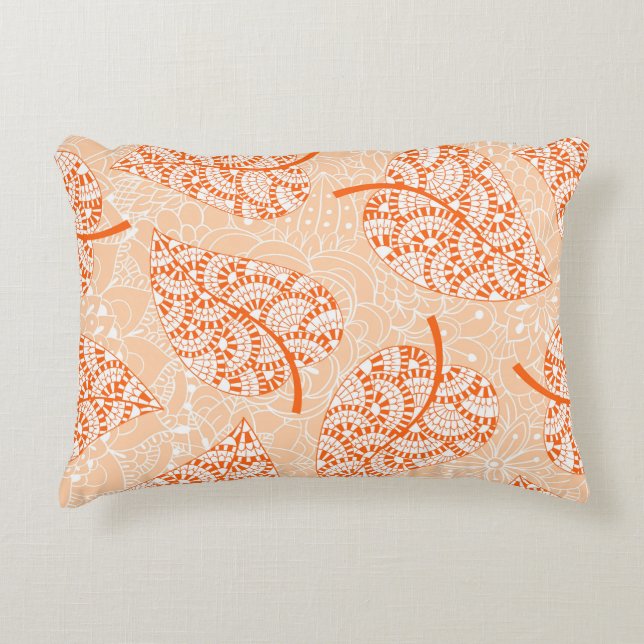 Autumn background. Leaf seamless patternbackground Decorative Cushion (Front)