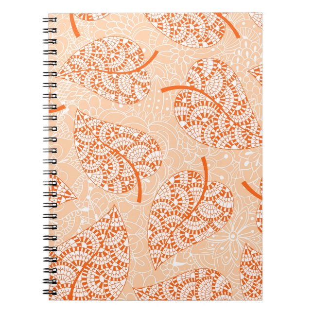 Autumn background. Leaf seamless patternbackground Notebook (Front)