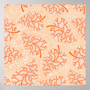 Autumn background. Leaf seamless patternbackground Poster