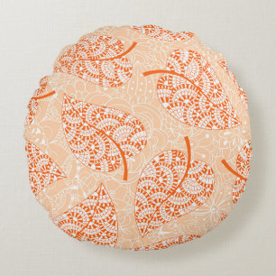 Autumn background. Leaf seamless patternbackground Round Cushion