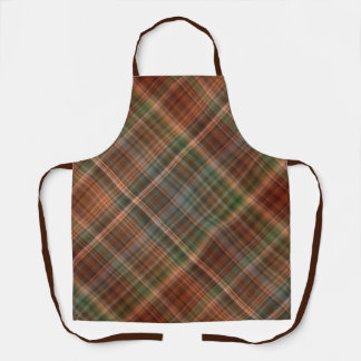 Autumn Baldcypress Orange, Red, and Green Plaid Apron