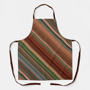 Autumn Baldcypress Rust, Peach, and Green Stripe Apron