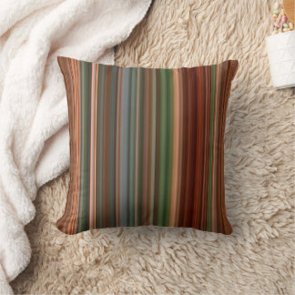 Autumn Baldcypress Rust, Peach, and Green Stripe Cushion