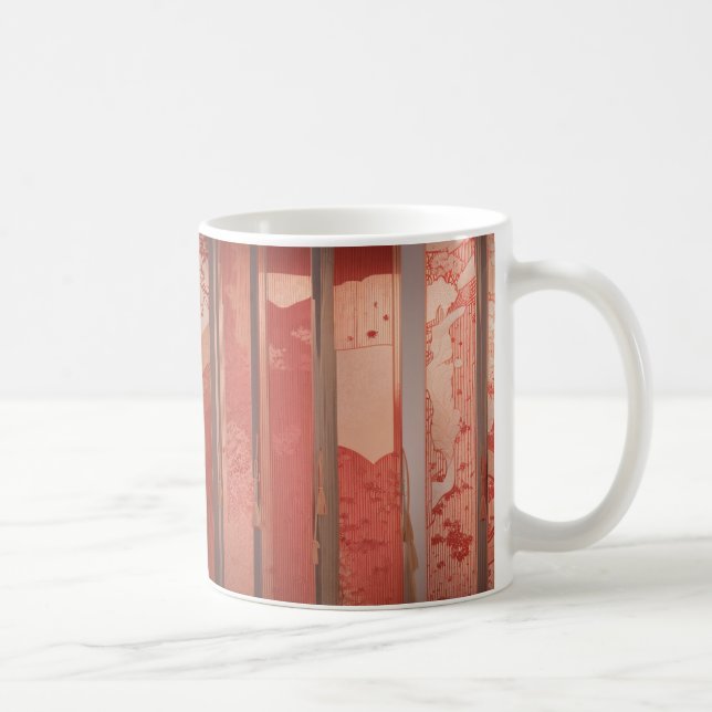 Autumn Bamboo Fence Mug - Japanese Elegance (Right)