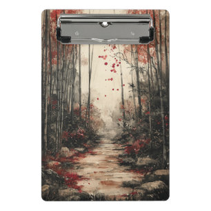 Autumn Bamboo Path Ink Wash Mini Clipboard