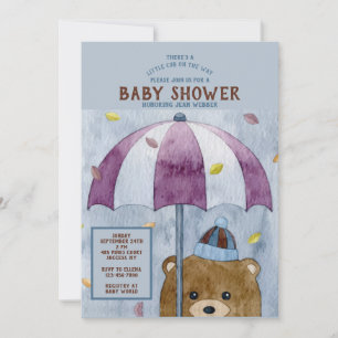 Autumn Bear Baby Shower Invitation