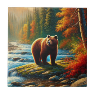 Autumn Bear Ceramic Tile