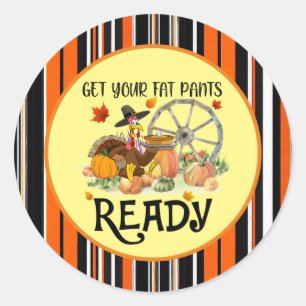 Autumn Beautiful Modern Thanksgiving Collection Classic Round Sticker