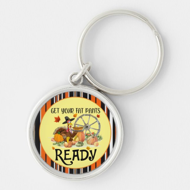 Autumn Beautiful Modern Thanksgiving Collection Key Ring (Front)