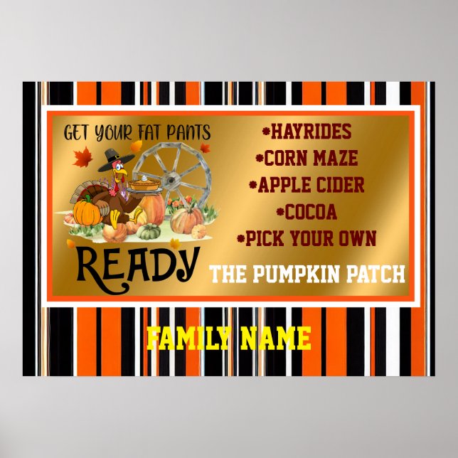 Autumn Beautiful Modern Thanksgiving Collection Poster (Front)