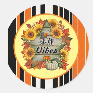 Autumn Beautiful Trendy Thanksgiving Collection Classic Round Sticker