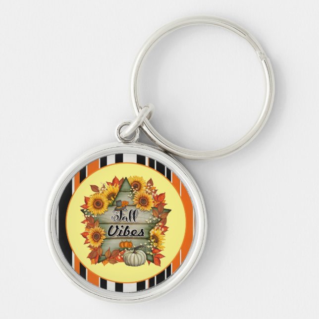 Autumn Beautiful Trendy Thanksgiving Collection Key Ring (Front)