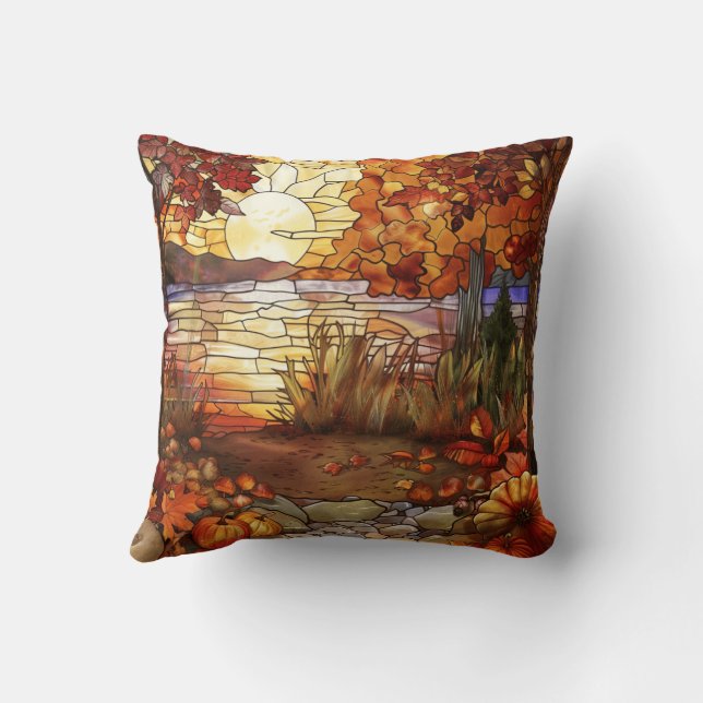 Autumn Beauty Throw Pillow (Back)
