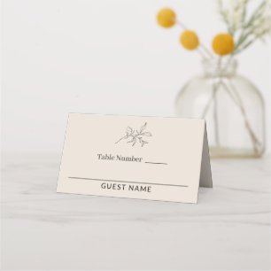 Autumn Beige Simple Elegant Wedding Place Card