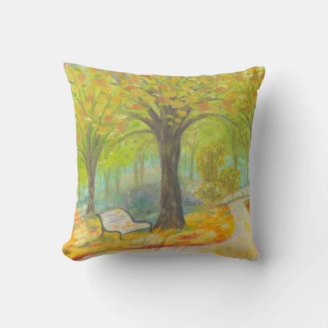 Autumn Bench square pillow (Front)