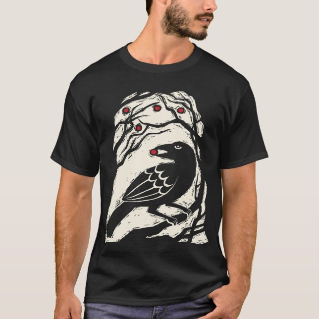 Autumn Berries Bird Print Essential  T-Shirt (Front)