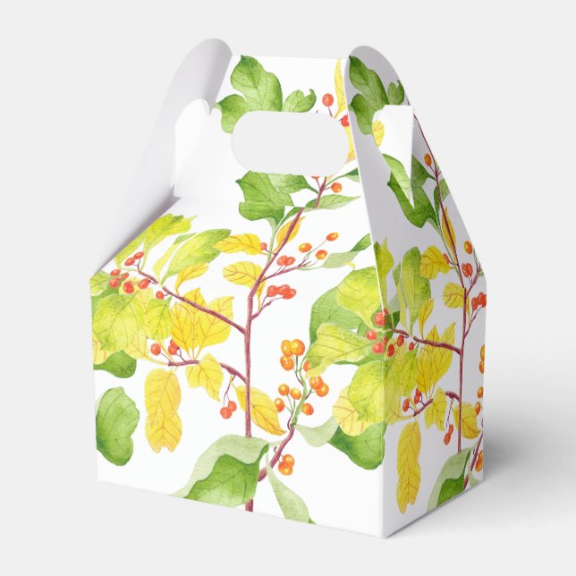 Autumn Berries on a Gable Favour Box (Front Side)