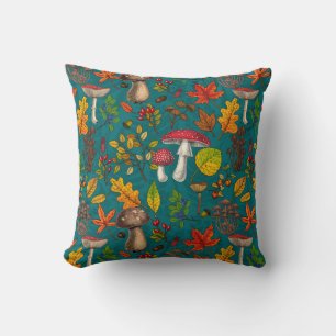 Autumn berries on chocolate brown cushion