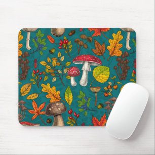 Autumn berries on chocolate brown mouse pad