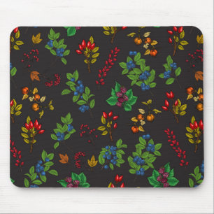 Autumn berries on chocolate brown mouse pad