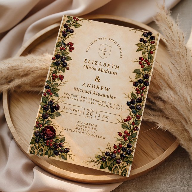 Autumn Berry Botanical Wedding Invitation (Creator Uploaded)