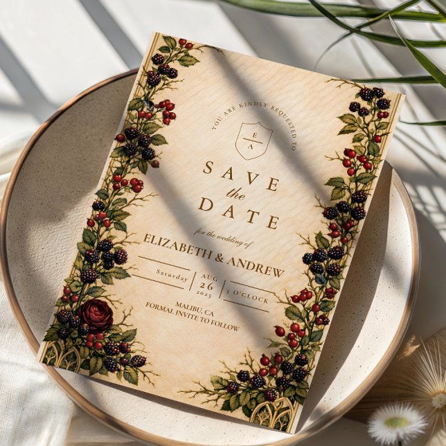 Autumn Berry Botanical Wedding Save The Date (Creator Uploaded)
