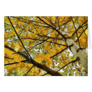Autumn Birch Tree in Yellow Greeting Card
